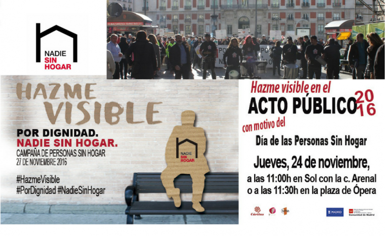 ¡¡Acompáñanos!! el día 24 de noviembre en el  acto de calle y presentación a la prensa con motivo del día de las personas sin hogar
